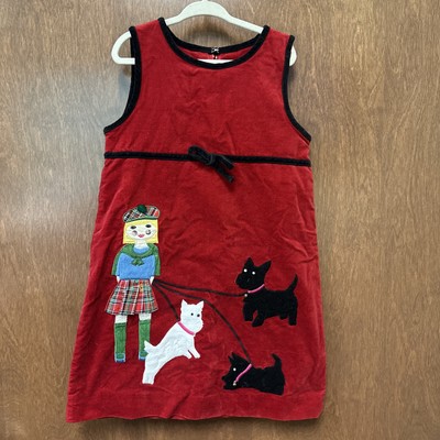 Lilly Pulitzer Vintage RARE Girls 6 Appliqué Dress Corduroy Y2K Scottie Dogs EUC