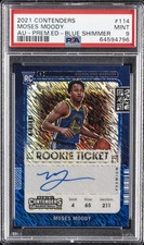 2021 CONTENDERS AUTO-PREMIUM EDITION-BLUE SHIMMER MOSES MOODY RC 1/20 PSA 9