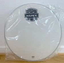 MAPEX 20-Inch Stock Factory Logo Graphic Bass Drum Head White Single Ply Armory