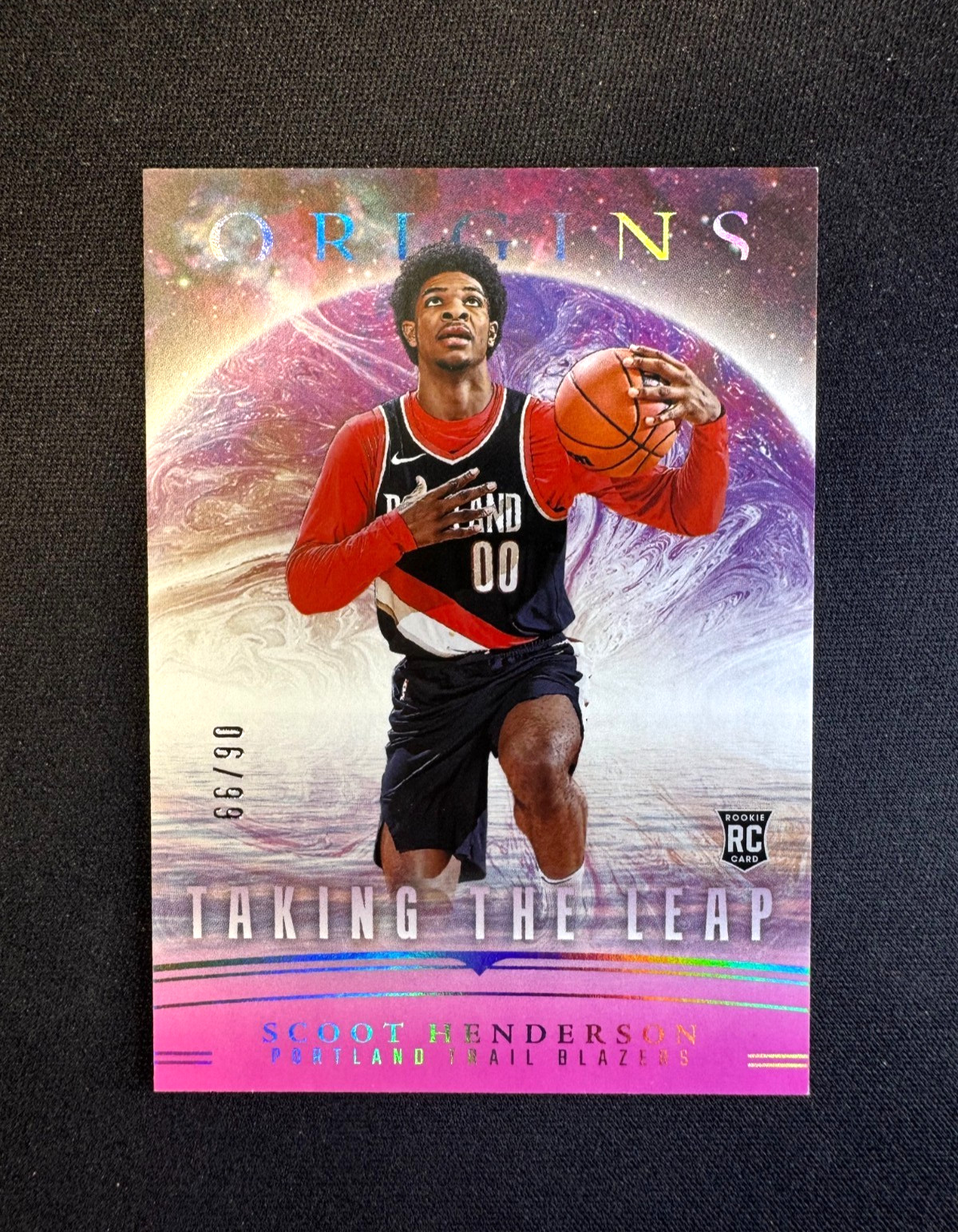 2023-24 Panini Origins Taking the Leap Scoot Henderson RC Rookie Pink #d 06/99