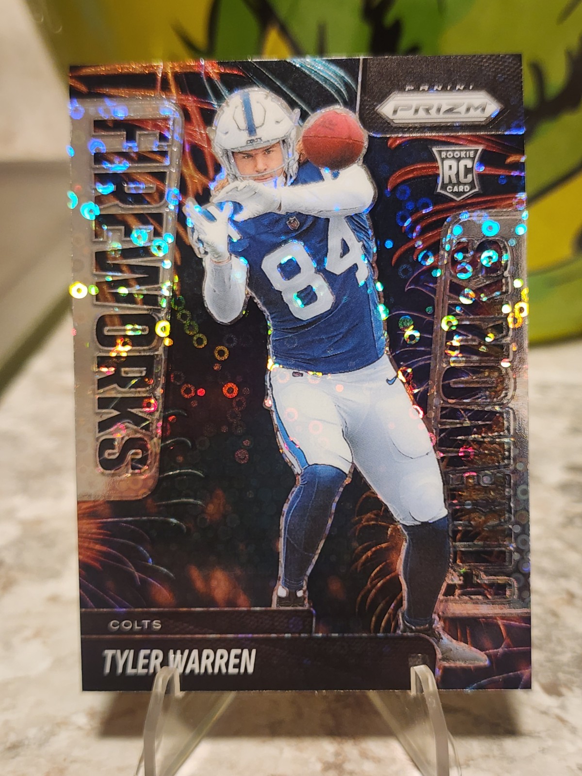 TYLER WARREN SILVER DISCO FIREWORKS RC INDIANAPOLIS COLTS 2025 PANINI PRIZM