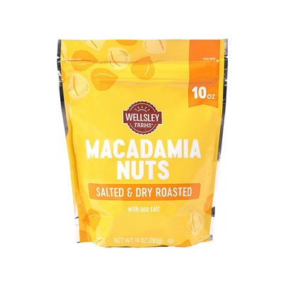 Wellsley Farms Macadamia Nuts with Sea Salt,  and Dry Roasted 10 oz.