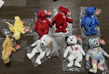 Ty Beanie Babies Lot of 8 Plush Stuffed Animals w/ Tags Sealed Bags 1999