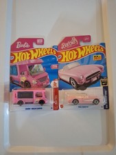 Hot Wheels Barbie The Movie Dream Camper  1956 Corvette 1:64 Car Pink Bundle 