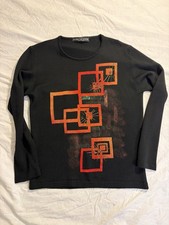 Italian 100 Wool Abstract Art Lightweight Sweater Y2K Vintage Women's Small/Med