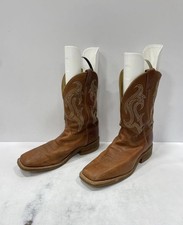Justin Men's Boots Brown Leather Pull-on Size 11 Vibram Outsole Made In Usa