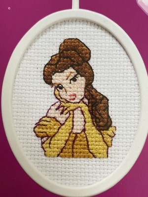 Disney Princess Belle Counted Cross Stitch Pattern 2.25  X 2.75  Oval