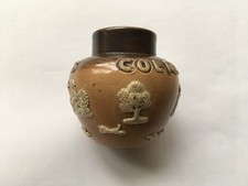 C1890s-1900 VINTAGE COLMAN’S MUSTARD DOULTON LAMBETH HUNTING TYPE MUSTARD POT