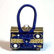 OOAK Barbie Doll Purse Blue & Gold Bag For 11” Fashion Dolls Designed by ‘Bee