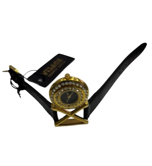 Nuevo con etiquetas Reloj de cuarzo para mujer Visage Emporio estilo Armani Gianni AR1885 cuero negro Foto 3 de 3