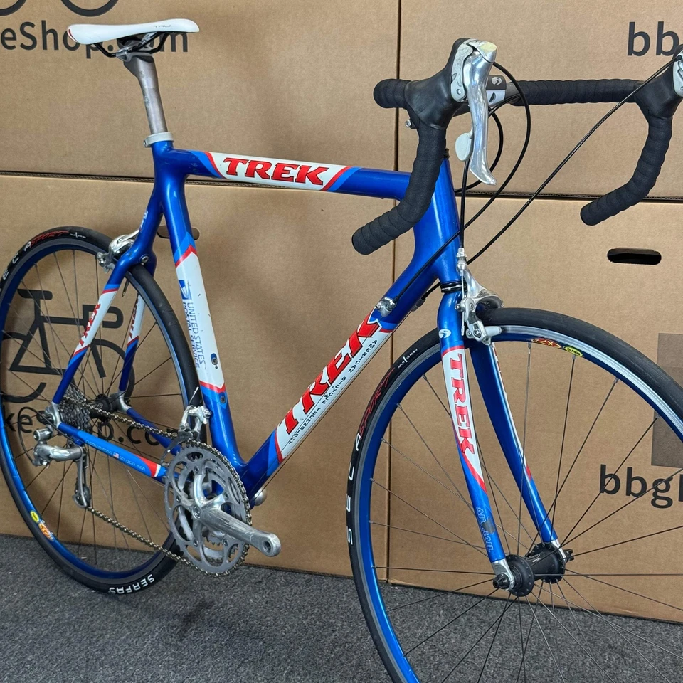 Bicicleta de carretera Trek 5500 OCLV Lance Armstrong Team USPS usada, carbono-1999, 60 cm Foto 3 de 4