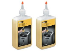 Fellowes Powershred Shredder Performance Oil, 12 oz. Bottle 2-Pack, Yellow 