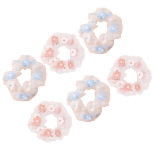 6Pcs Gauze Hair Rings Hair Rope Girl Ties Sweet Headdress Band - Picture 6 of 12