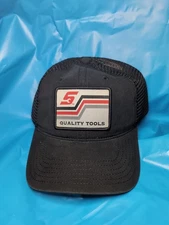 Snap On Tools Black Mesh Stiched Logo Adjustable Trucker Hat Official NEW