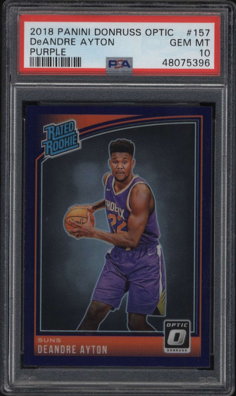 2018 Panini Donruss Optic #157 DeAndre Ayton PSA 10 Purple Rated Rookie Card RC
