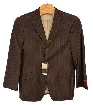 NWT Steve Harvey Modern Classics Striped Blazer 44R Super 120s Merino Wool