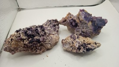 Unique Dark Purple Fluorite - ( 3 ) Included - Blanchard Mine New Mexico