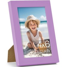 4x6 Picture Frame, Made of Solid Wood and Shatterproof Plexiglass, Wooden Pho...