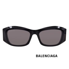 Balenciaga BB0397SA Sunglasses Black 001 Lens Gray 54-19-145 - NEW