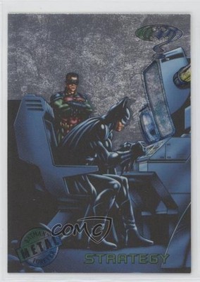 1995 Fleer Metal Batman Forever Silver Flasher Batman Robin Strategy #84 0oq6