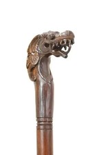 Walking Stick Wooden Hand Carved Dragon Handle Walking Cane Dragon Stick Gift