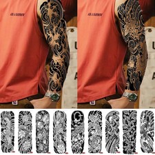 Full-arm Temporary Tattoo Stickers Arm Leg Body Art Fake Colorful Tattoos  