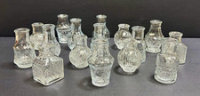 16 Assorted Clear Vintage-Style Glass Bud Vases With Various Styles