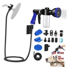 Water Hose Nozzle Sprayer Set with Metal 3-Way Diverter  Dog Shower Attachment