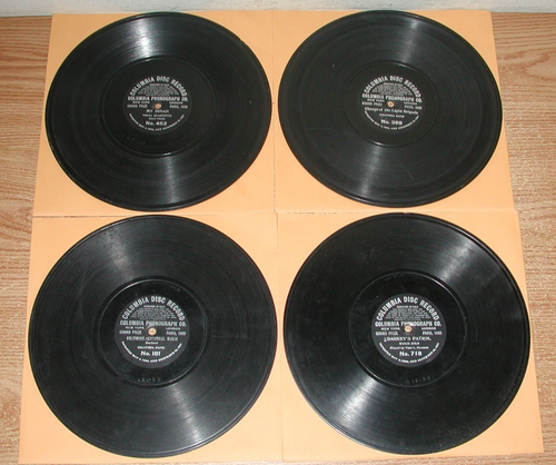 EARLY 1900S COLUMBIA DISC 78 RPM RECORDS NUMBERS 181, 368, 452 & 718 - SEE LIST