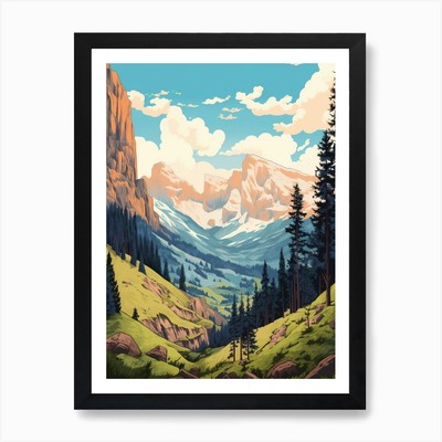 Dolomiten Alta Via Italien 1 Vintage gerahmtes Wandbild Poster Leinwanddruck Bild