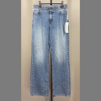 NEW Modern American Jeans Womens 26 blue denim Rayne straight leg pull on boho