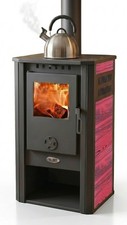 EEK A Kaminofen Atene S 4.0 Keramik Rot mit 7,5 kW