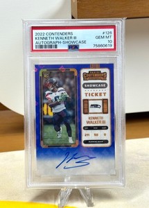 2022 Contenders Kenneth Walker III Showcase Rookie Ticket On Car Auto SSP PSA 10