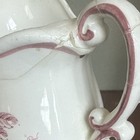 White Pink Floral Ceramic Creamer Glossy Decorative 3 fl oz 4 in Height — photo 8
