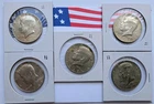 Kennedy Half Dollars, Lot of 5, 1966, 1967 x3, 1968-D, 40% Silver Coins