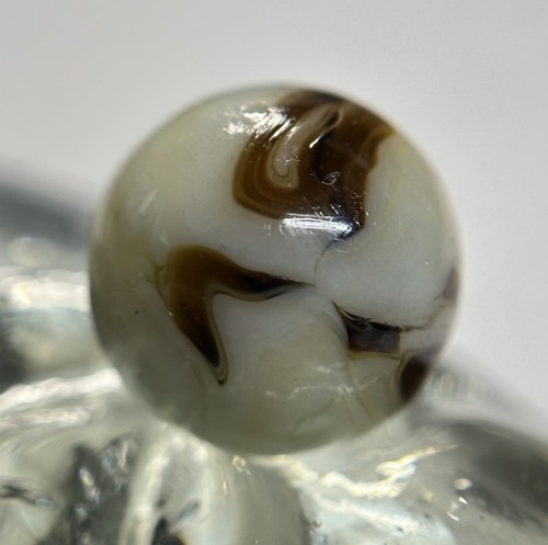 Vintage Alley Agate Pennsboro WV Swirl Marble .66” Mint Tan & Brown HTF Beauty - Picture 5 of 11