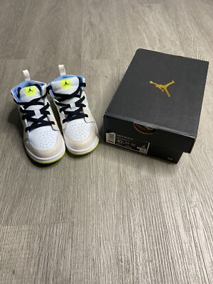 Air Jordan Mid Warped Swoosh Toddler Shoe Size 10c White DV1322-017 NWT