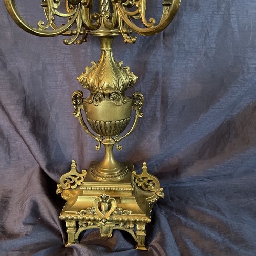 Kaminuhr m. Leuchter Bronze Historismus Antik Pendule 2 Kerzenleuchter Tischuhr - Bild 11 von 12