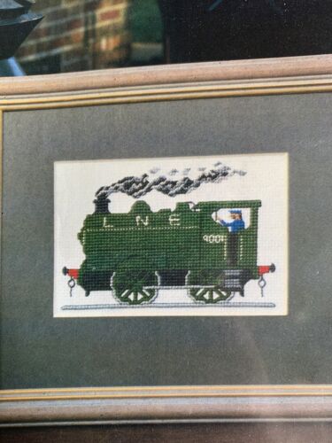 Tableau design point de croix de train vert vintage The Age Of Steam Engine - Photo 1/3