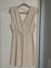 mango ivory mini sleeveless dress women small