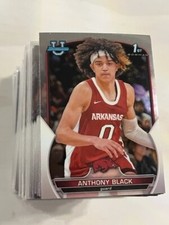 Lot (110) ANTHONY BLACK Arkansas 2022-23 Bowman 1st Chrome University card #58