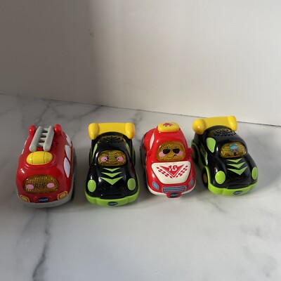 Vtech Go Go Smart Wheels Cars Lot Of 4 - Race Cars, Fire Truck