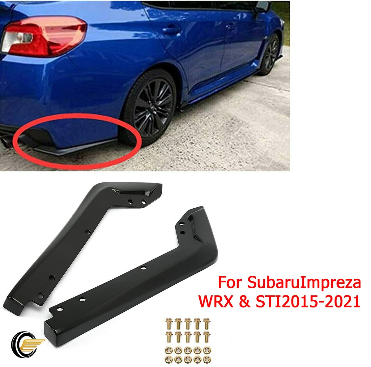Rear Spat Bumper Valance Lip Spoiler Polyurethane For 2015-2021