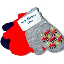 Fire trucks Gloves Kids Winter Gear Snow Hand Warmers Poppy 3 Pack new