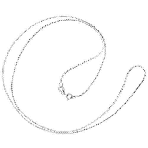 White Gold Necklace | Box Link Chain 