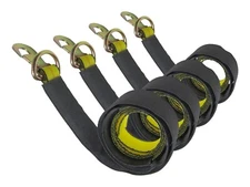 Wheel Lift Lasso D-Ring Flat Snap Hook with Latch O-Ring Protective Sleeve 4 pcs