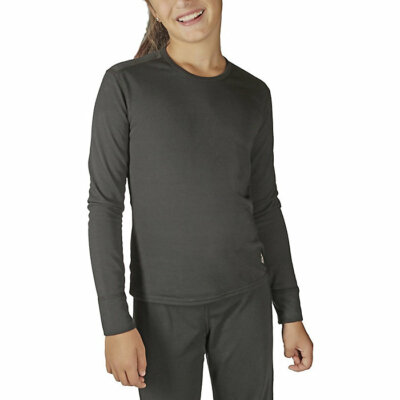 Hot Chillys Youths' Black Midweight Crewneck Top  Size XS L16030