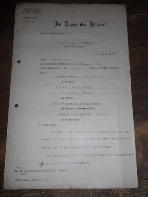 Urkunde IN NAMEN DER KAISERS 1917 Mulhausen Pfastatt BRUCKERT HIPP Offermann