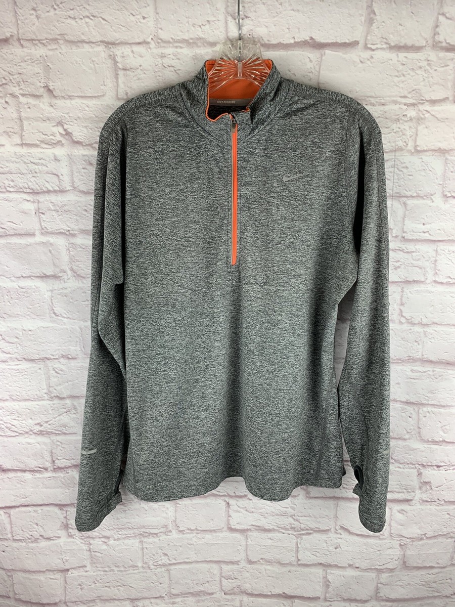 Nike Element Running Reflective Thumb Holes 1/2 Zip Pullover