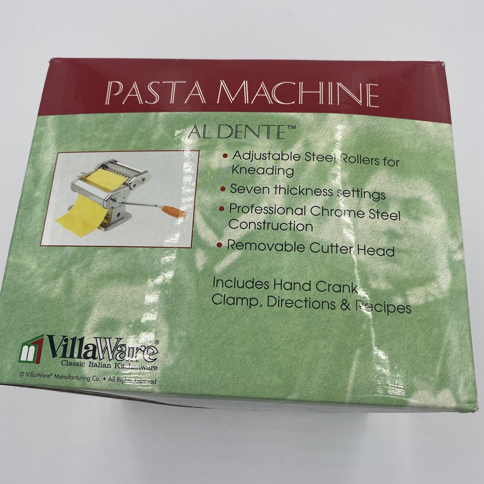 NEW VillaWare Al Dente 177 Italian Pasta Maker Machine Chrome Steel